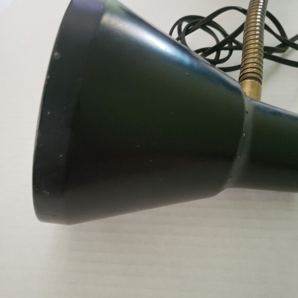 Vtg MCM Mid‎ Century Modern Industrial Black Gold Flex-Arm Desk Lamp Retro - Picture 15 of 16